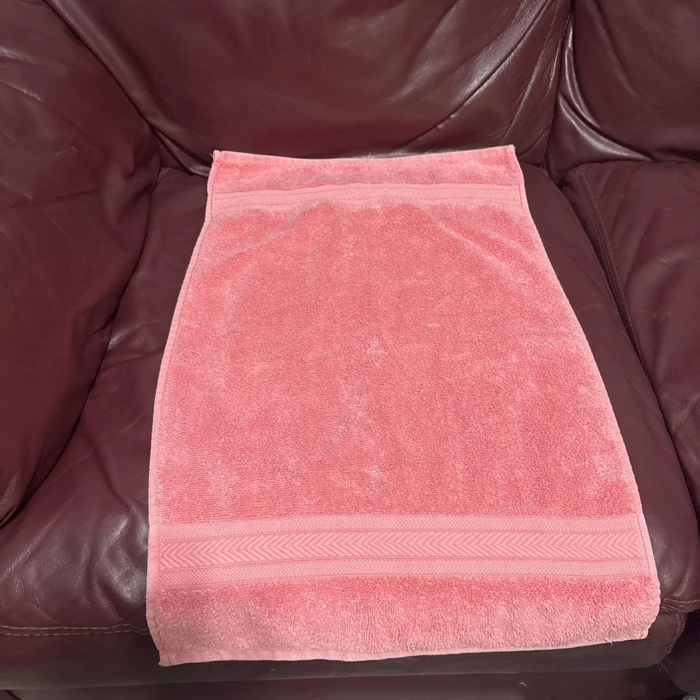 NAUTICA LAKEVIEW CORAL & TAN WHITE STRIPE 4 Piece HAND Cloth & Bath Beach Towel